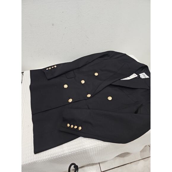 Zara Double Breasted Black Blazer Golden Buttons Size M NWT - Picture 14 of 16